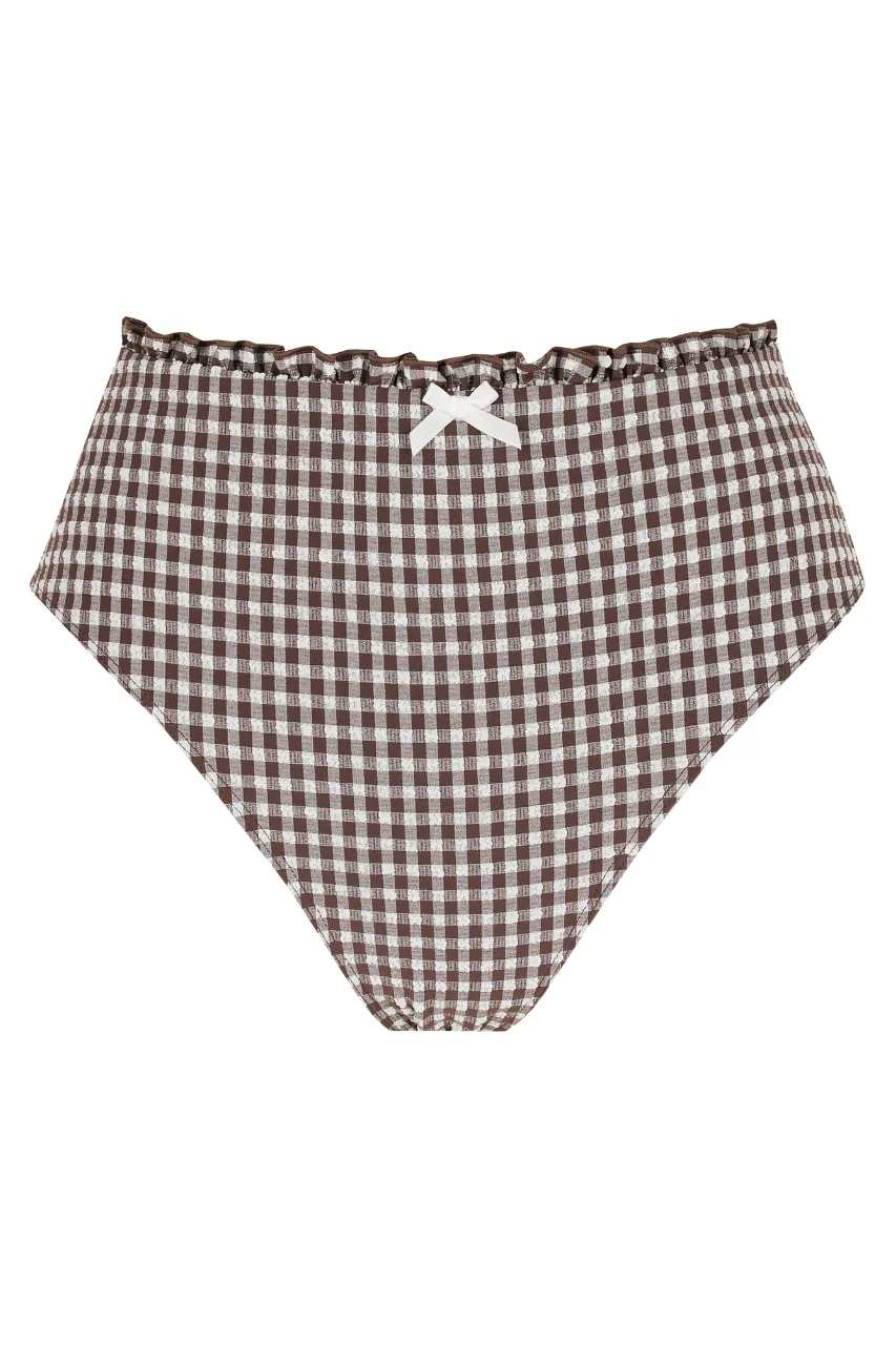 Ari Swim High Waist Espresso Gingham - Image 5