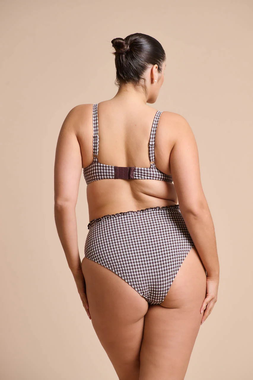 Ari Swim High Waist Espresso Gingham - Image 7